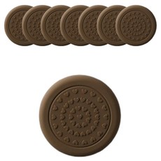 올하이 의자 가구 부착형 PVC 실리콘 소음 미끄럼방지 의자발패드 브라운 원형, 8개