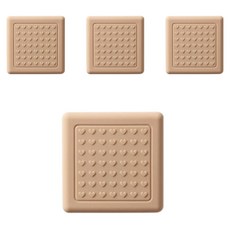 올하이 의자 가구 부착형 PVC 실리콘 소음 미끄럼방지 의자발패드 베이지 사각형, 4개