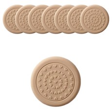 올하이 椅子家具黏貼式 PVC 矽膠 防噪音防滑 椅腳墊 米色 圓形, 8個