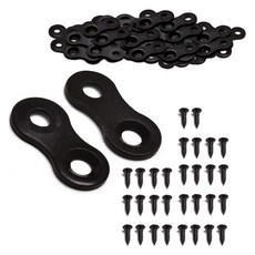 Sonjabisesang 8字型五金 家具固定配件 角鐵 100入 + 連接螺絲 200入 套組 黑色, 1套