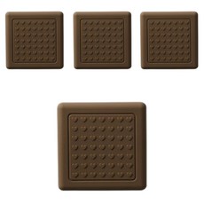 올하이 의자 가구 부착형 PVC 실리콘 소음 미끄럼방지 의자발패드 브라운 사각형, 4개