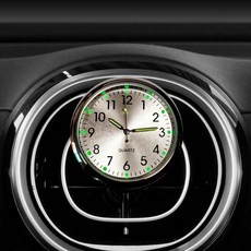 씨티알 2 in 1 모던 차량용 클래식 아날로그 시계, 1개, 메탈릭 실버