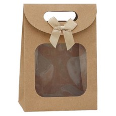 데이리듬 투명창 크라프트 선물 포장 쇼핑백, 혼합색상, 5개