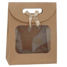 Day Rhythm 透明窗牛皮紙禮品包裝提袋, 5個, 混合色