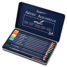 giorgione 繪圖專家用高級美術色鉛筆 + 收納盒套組, 1套, 12色