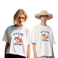 원헌드레드퍼센트 HARMONIA 폭스 스케이트 세미오버 통기성 반팔 티셔츠