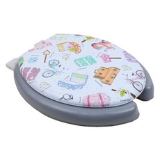 TUTU PAPA 頂級軟墊柔軟達文西U型馬桶蓋座, 灰色, 1個