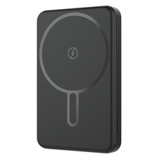 지오맥스 초슬림 맥세이프 마그네틱 유무선 보조배터리 5000mAh, 블랙, SQ-PB5