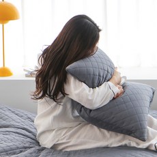 BasicTone 防蟎可整顆水洗飯店枕頭, 灰色, 1個