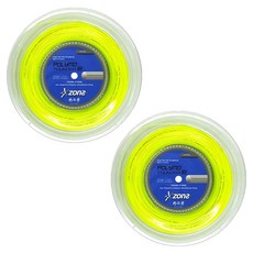 존스 폴리모 썬더 18G 십각 테니스 스트링, 라이트그린, 2개