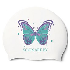 SOGNAREBY 蝴蝶泳帽, 白色, 1個