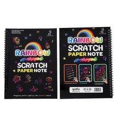 로모주 레인보우 스크래치 컬러 페이퍼 노트, 혼합색상, 2개