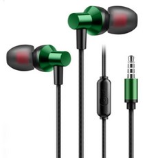 Daily Nest 現代金屬有線耳機, D型 深綠色, 單一商品