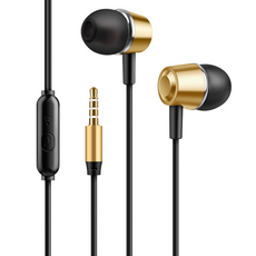 Daily Nest 現代金屬有線耳機, A型 金色, 單一商品