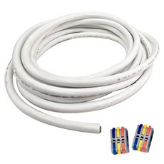 One Stop 裁切 VCTF 電線 0.75SQ x 3C 白色 10m + 3P 2p 槓桿式連接器套組, 1套