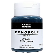 SHIELD 盾牌 MONOPOLY 大容量壓克力顏料 631 氰綠色, 1色, 500ml