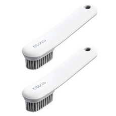 HICKIES 舒適握感運動鞋清洗洗滌現代清潔刷, 白色 + 灰色, 2個