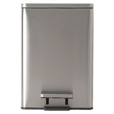 HICKIES 客廳裝飾 防異味靜音鋼製腳踏式垃圾桶 12L, 銀