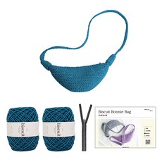 yarna 비스켓 보니백 DIY패키지 세트, 38 청록(비스켓), 블랙(지퍼), 1세트