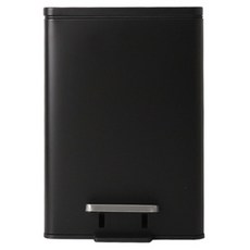 HICKIES 客廳裝潢防臭靜音鋼製腳踏式垃圾桶 12L, 黑色