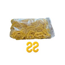 TIS 플라스틱 롤체인 노랑 + S고리 2p 세트, 1세트