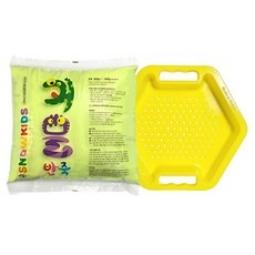 SNOWKIDS 澱粉遊戲 粉末遊戲 麵團遊戲 Play Powder 黃色 + 趣味托盤組合, 1套, 混合顏色