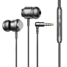 Daily Nest 現代金屬有線耳機, I型 黑色, 單一商品