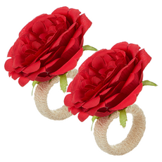 미소로운 성년의 날 파티 장미 꽃 냅킨링 type1, 레드, 2개, 1개입