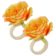 미소로운 성년의 날 파티 장미 꽃 냅킨링 type1, 오렌지, 2개, 1개입