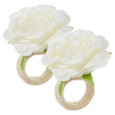 미소로운 성년의 날 파티 장미 꽃 냅킨링 type1, 화이트, 2개, 1개입