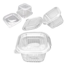 Bloom at home PET 方形一體式一鍵醬料杯 小菜容器 大 9 x 9 x 5 cm, 1入, 100個