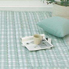 Beaudemonde 韓國製造 柔軟水洗兩用墊/地毯 糖果格紋, 蘋果薄荷