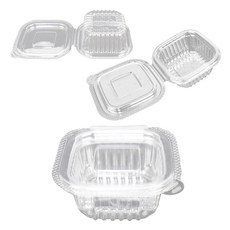 Bloom at home PET 方形一體式一鍵式醬料杯 小菜容器 小 7.5 x 7.5 x 3 cm, 1入, 100個