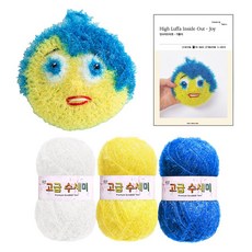 Yarna 腦筋急轉彎菜瓜布3入 + 印刷圖案DIY材料包套組, 樂樂, 1套