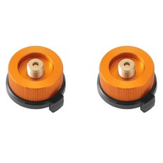 정상아이앤 야외 캠핑 메탈 부탄 가스 버너 어댑터, 골드, 2개