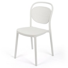 포블리스 베라 플라스틱 라탄 카페 의자, 왁스화이트, 1개