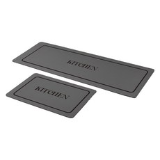 비비키 소프트 미끄럼방지 KITCHEN 매트 2종 세트, 다크 그레이