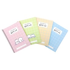 위드나 스노우독 초등 넓은칸노트 4종 세트 80-0155, 혼합색상, 1세트
