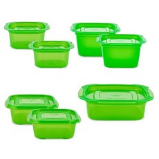 LOCK STAR 食物收納密封保鮮盒 7件組, 1套, 保鮮盒 290ml 2入+780ml 2入+900ml 2入+1.6L