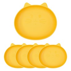 키친유 큐티캣 고양이 간식 트레이, 노랑, 5개