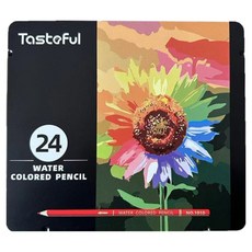 新娜藝術 水彩彩色鉛筆 鐵盒, 24色, 1個