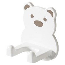 셀리빙 무타공 곰돌이 드라이기걸이, 화이트베어, 1개