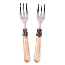 RIVADOSSI SANDRO 復古茶叉 米色, 2個