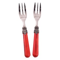 RIVADOSSI SANDRO 復古茶叉 珊瑚色, 2個, 單品