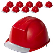동명 공사장 머리보호 신투구형 투명창 안전모 DMS-M-3001(AM-841), 레드, 10개