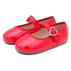 kiphant 女童款閃亮紅瑪麗珍皮鞋 U-04