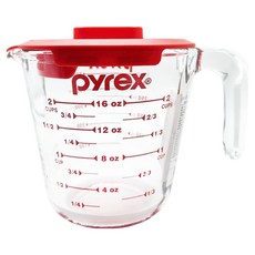 Corelle Brands 康寧餐具 Pyrex 耐熱玻璃量杯 + 蓋子組, 1套, 經典, 500ml