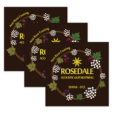 ROSE DALE 鍍鎳民謠吉他弦, SHINE-012, 3個, 混色