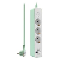 러그 고속충전 USB C타입 고용량 멀티탭 3구 3500W, 1개, 1.5m, 민트