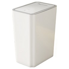 PEONIST 纖薄一鍵式附蓋垃圾桶 15L, 白色